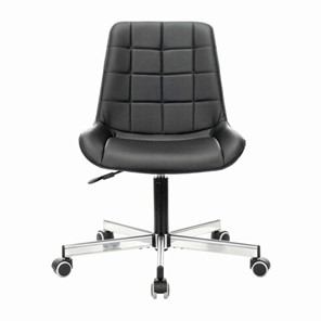 Офисное кресло Brabix Deco MG-316 (без подлокотников, пятилучие серебристое, экокожа, черное) 532080 в Перми