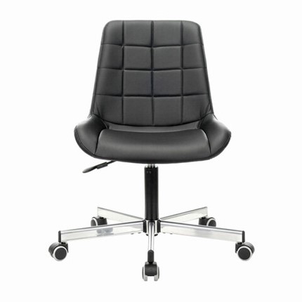 Офисное кресло Brabix Deco MG-316 (без подлокотников, пятилучие серебристое, экокожа, черное) в Перми - изображение