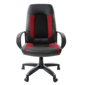 Кресло Brabix Strike EX-525 (экокожа черная, ткань черная/бордовая, TW) в Перми