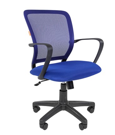 Кресло компьютерное CHAIRMAN 698 black TW-05, ткань, цвет синий в Перми - изображение