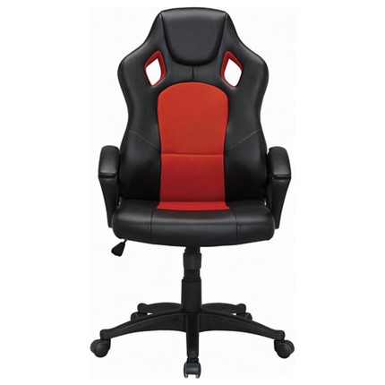 Компьютерное кресло Brabix Rider EX-544 (экокожа черная/ткань красная) 531583 в Перми - изображение