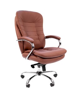 Компьютерное кресло CHAIRMAN 795 кожа, цвет коричневый в Чайковском