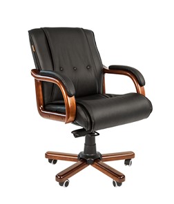 Кресло компьютерное CHAIRMAN 653M кожа черная в Березниках