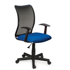 Офисное кресло Brabix Spring MG-307 (с подлокотниками, комбинированное синее/черное TW) в Перми