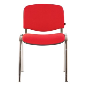 Офисный стул для персонала и посетителей BRABIX "Iso CF-001", хромированный каркас, ткань красная с черным, 531423 в Перми - предосмотр
