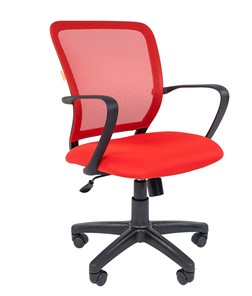 Компьютерное кресло CHAIRMAN 698 black TW-69, ткань, цвет красный в Березниках