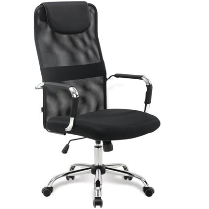 Компьютерное кресло Brabix Fit EX-514 (с подголовником, хром, черное) 531949 в Перми - изображение