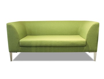 Офисный диван мягкий Юнитекс Сиеста 2-местный, ткань Bahama / фисташковая в Перми