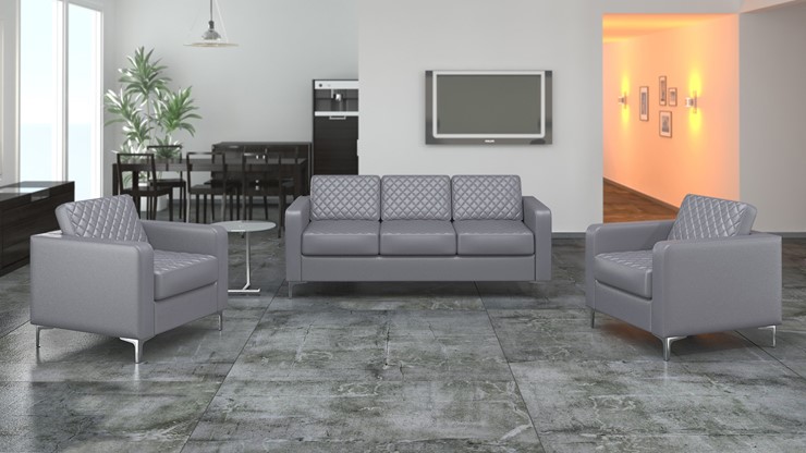 Прямой диван Актив трехместный, серый в Перми - изображение 5
