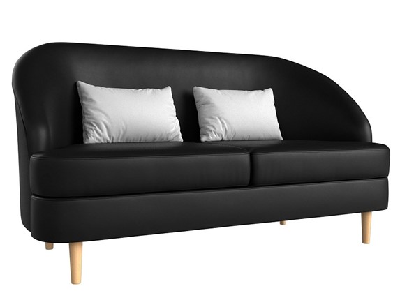 Прямой диван Атико, Черный/Белый (Экокожа) в Перми - изображение