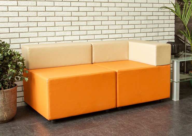 Офисный диван модульный Октава, 3-х местный, экокожа премиум / светло-бежевая CN1112 в Перми - изображение 6