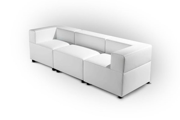 Офисный диван модульный Октава, 3-х местный, экокожа премиум / светло-бежевая CN1112 в Перми - изображение