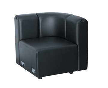 Офисный диван мягкий Юнона, экокожа премиум / черная CN1114 в Перми - предосмотр 1