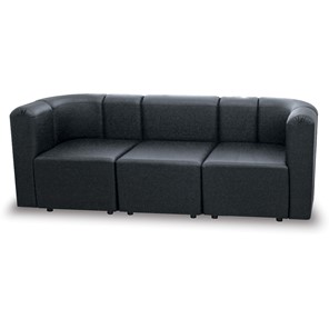 Офисный диван мягкий Юнона, экокожа премиум / черная CN1114 в Перми - предосмотр 2
