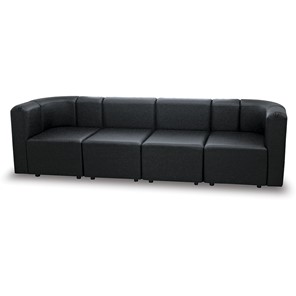 Офисный диван мягкий Юнона, экокожа премиум / черная CN1114 в Перми - предосмотр 4