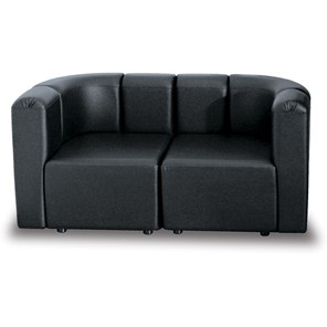 Офисный диван мягкий Юнона, экокожа премиум / черная CN1114 в Перми - предосмотр