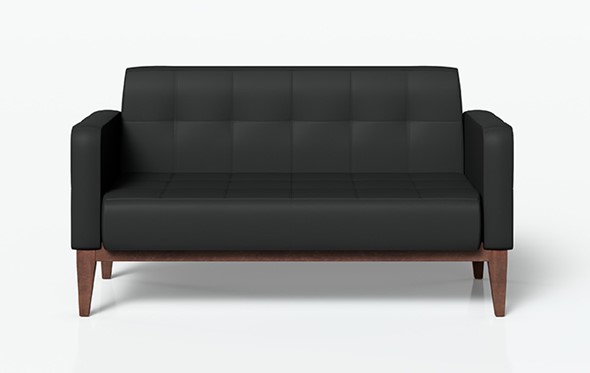 Офисный диван 2-местный Норд, черный 137 в Перми - изображение