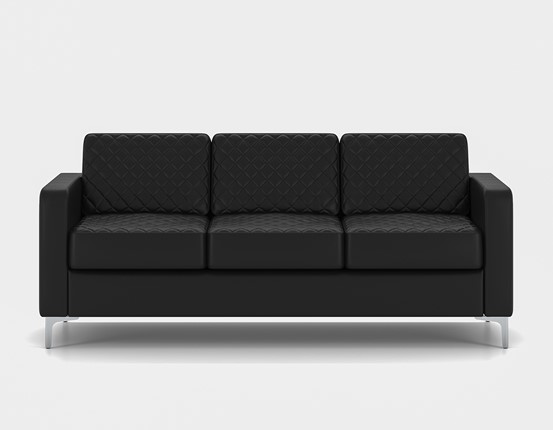 Прямой диван Актив трехместный, черный в Перми - изображение