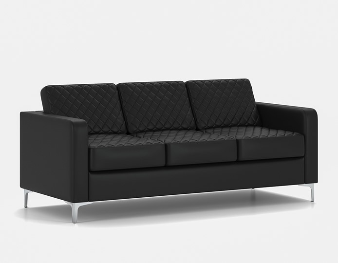 Прямой диван Актив трехместный, черный в Перми - изображение 1