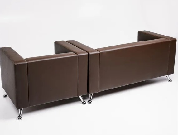 Комплект мебели Альбиони коричневый кожзам  диван 2Д + кресло в Перми - изображение 5