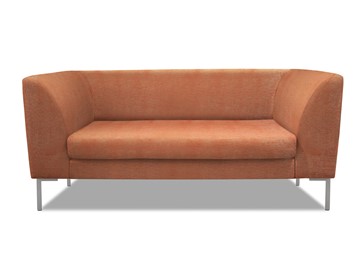 Мягкий офисный диван Сиеста 2-местный, ткань Сахара / терракотовая С12 в Перми