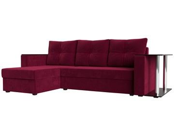 Угловой раскладной диван Атланта Лайт, Бордовый (микровельвет) в Перми - предосмотр