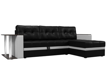 Угловой раскладной диван Атланта М, Черный/Белый (экокожа) в Перми