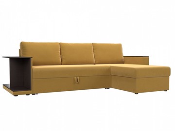 Угловой раскладной диван Атланта С, Желтый (микровельвет) в Перми