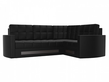 Угловой раскладной диван Белла, Черный (экокожа) в Перми - предосмотр