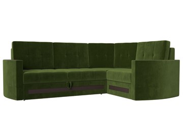 Угловой раскладной диван Белла, Зеленый (Микровельвет) в Перми