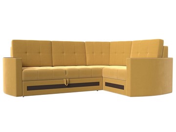 Угловой раскладной диван Белла, Желтый (Микровельвет) в Перми