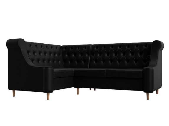 Угловой диван Бронкс, Черный (экокожа) в Перми - изображение