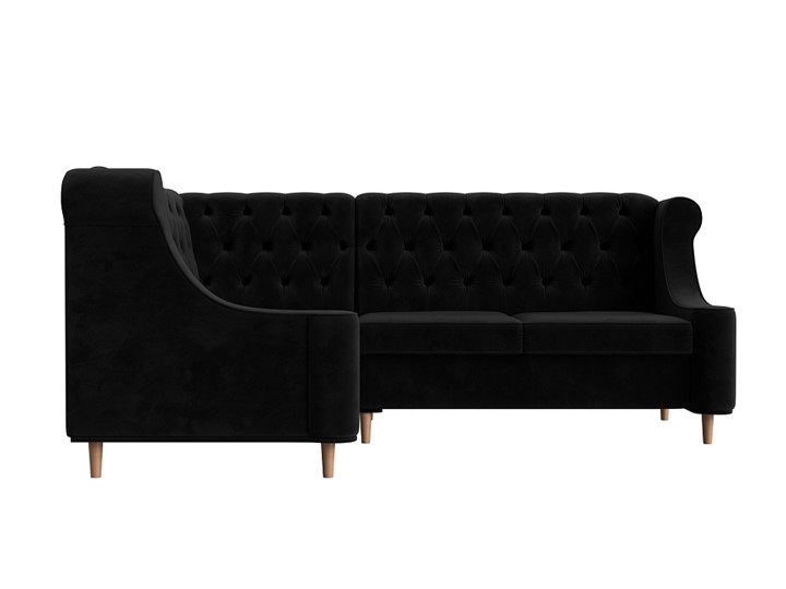 Угловой диван Бронкс, Черный (Велюр) в Перми - изображение 1