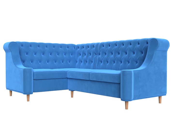 Угловой диван Бронкс, Голубой (Велюр) в Перми - изображение 2