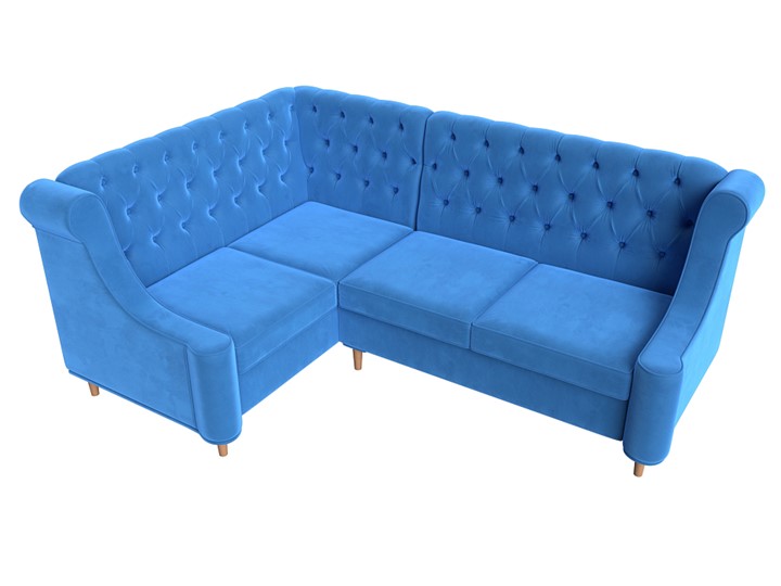 Угловой диван Бронкс, Голубой (Велюр) в Перми - изображение 4