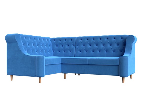 Угловой диван Бронкс, Голубой (Велюр) в Перми - изображение