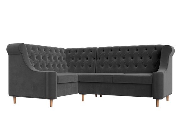 Угловой диван Бронкс, Серый (Велюр) в Перми - изображение