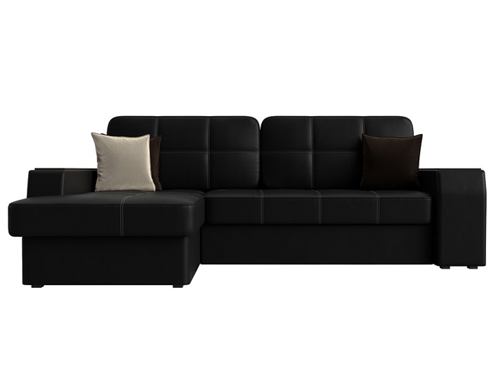 Угловой диван Брюссель, Черный (экокожа) в Перми - изображение 1