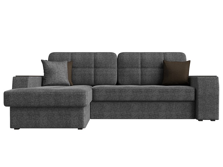 Угловой диван Брюссель, Серый/коричневый (рогожка) в Перми - изображение 1