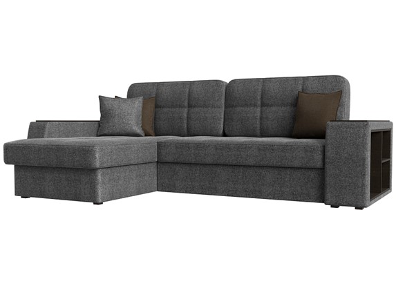 Угловой диван Брюссель, Серый/коричневый (рогожка) в Перми - изображение