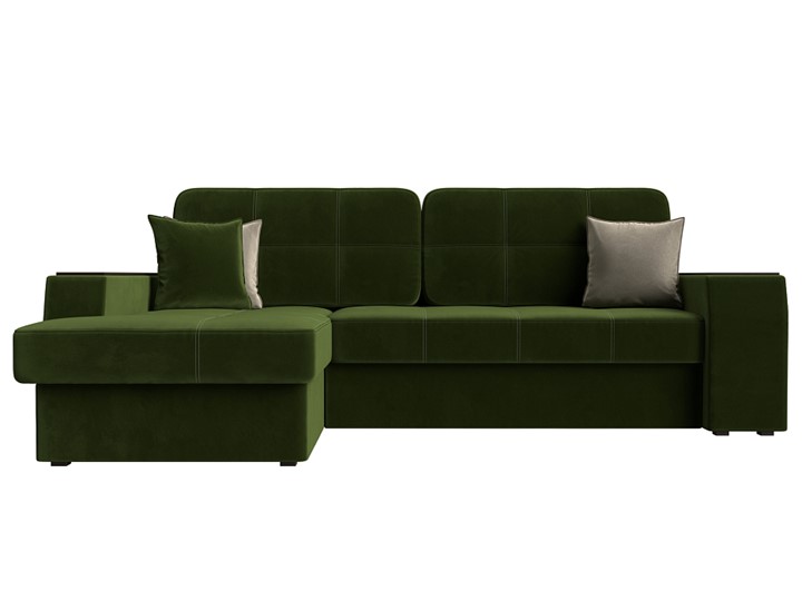 Угловой диван Брюссель, Зеленый/бежевый (вельвет) в Перми - изображение 1