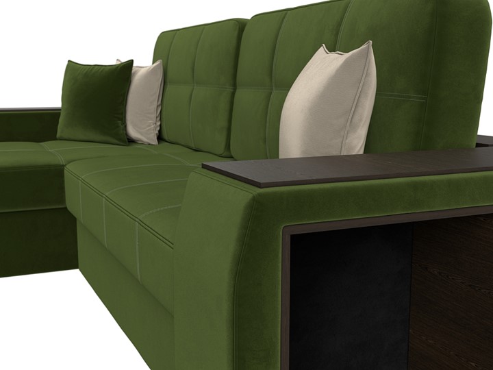Угловой диван Брюссель, Зеленый/бежевый (вельвет) в Перми - изображение 3