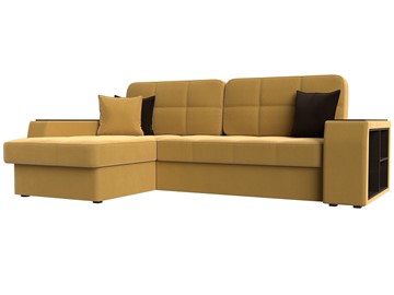 Угловой раскладной диван Брюссель, Желтый (микровельвет) в Березниках