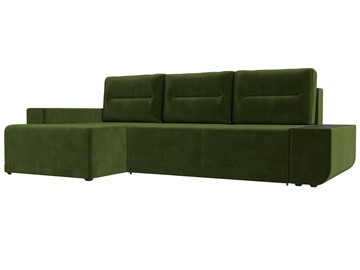 Угловой диван для гостиной Чикаго, Зеленый (микровельвет) в Перми