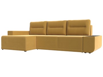 Угловой диван с оттоманкой Чикаго, Желтый (микровельвет) в Перми