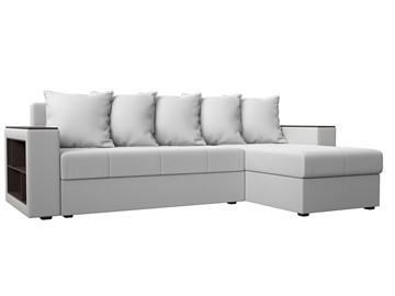 Угловой диван с оттоманкой Дубай Лайт, Белый (экокожа) в Перми