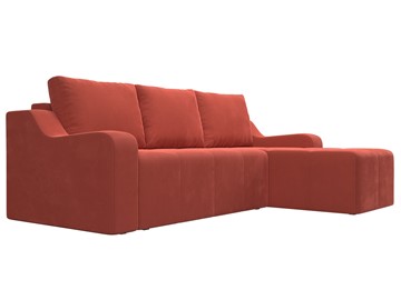 Угловой диван для гостиной Элида, Коралловый (микровельвет) в Перми - предосмотр 3