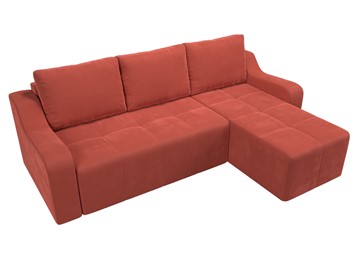 Угловой диван для гостиной Элида, Коралловый (микровельвет) в Перми - предосмотр 5