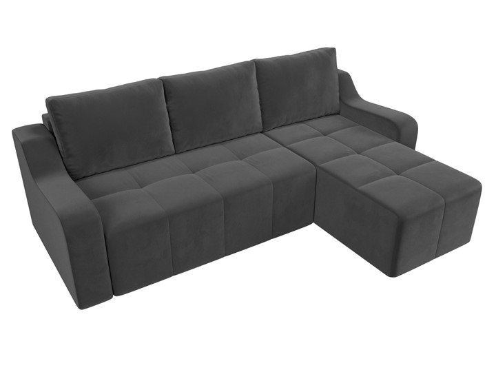 Угловой диван для гостиной Элида, Серый (велюр) в Перми - изображение 5
