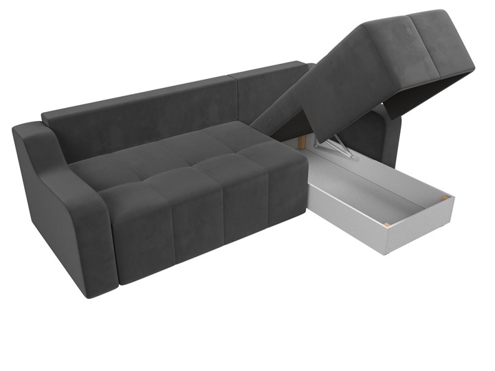 Угловой диван для гостиной Элида, Серый (велюр) в Перми - изображение 6